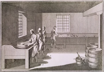 Herstellung von Schießpulver, Illustration aus der 